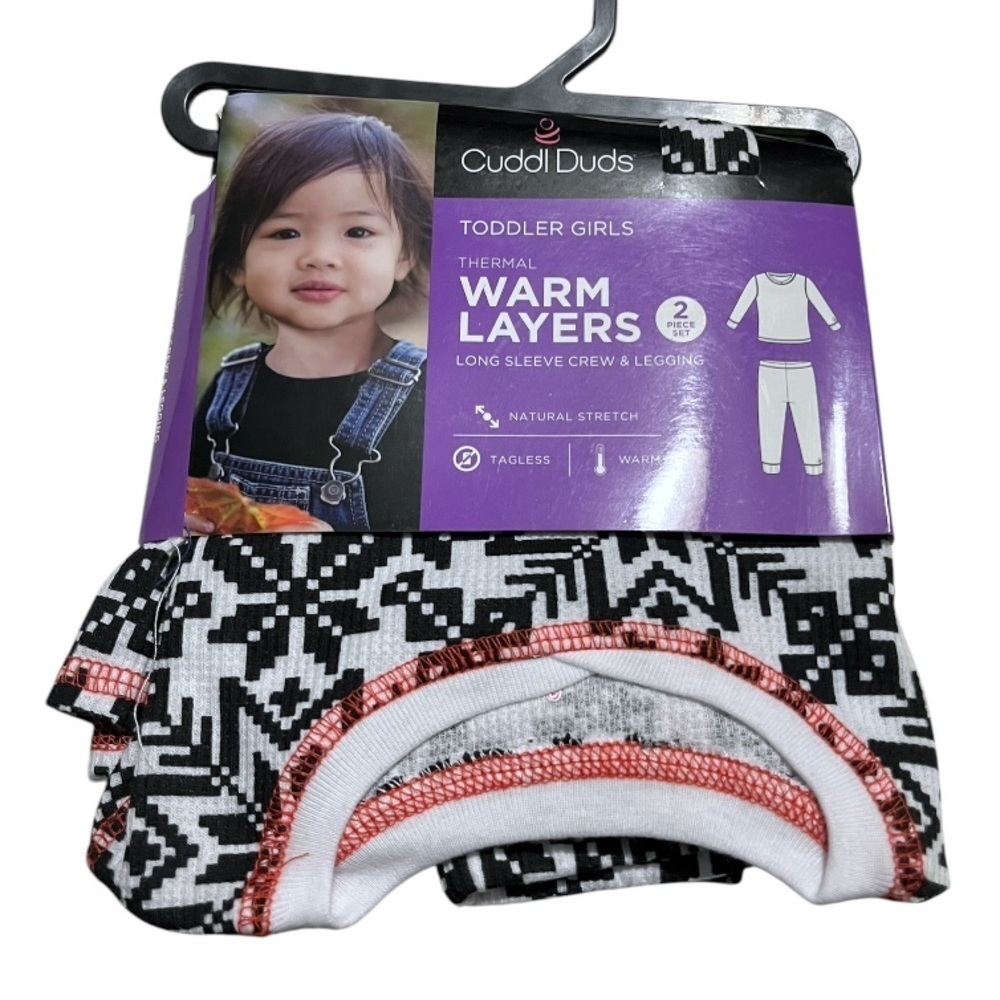 NEW Cuddl Duds Toddler Girls Thermal 2 pc. Long Sleeve Crew & Legging Set